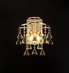 Inina Wall Lamp Switched 2 Light E14 French Gold, Crystal - thumbnail 2