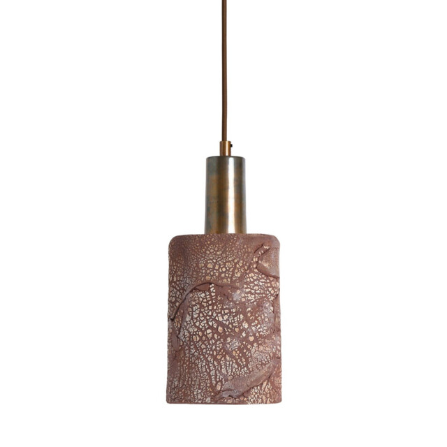 Senna Pendant Red Iron, Antique Brass - image 1