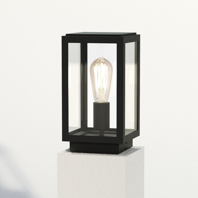 Homefield Outdoor Pedestal Lamp Textured Black IP44, E27 - image 1