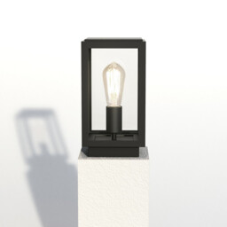 Homefield Outdoor Pedestal Lamp Textured Black IP44, E27 - thumbnail 2