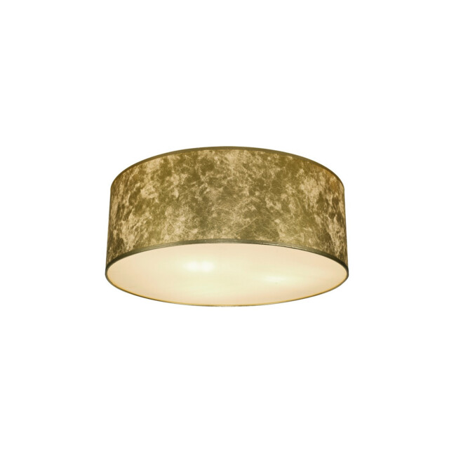 Baymont White 3 Light E27 Universal Flush Ceiling Fixture With 60cm x 22cm Gold Leaf With White Lining Shade - image 1