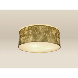 Baymont White 3 Light E27 Universal Flush Ceiling Fixture With 60cm x 22cm Gold Leaf With White Lining Shade - thumbnail 2