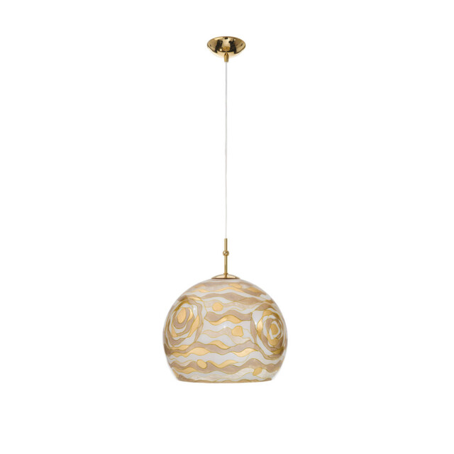 Luna Glass Dome Pendant Ceiling Light 24 Carat Gold - image 1