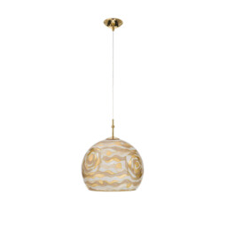 Luna Glass Dome Pendant Ceiling Light 24 Carat Gold - thumbnail 1