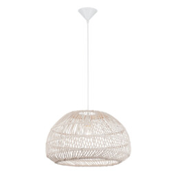 Melody 50cm Dome Pendant Ceiling Light Natural Rattan Black Fabric Wire, Base LED E27 - thumbnail 5