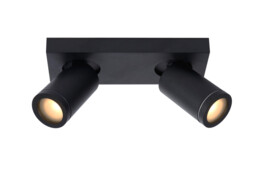 Taylor Modern Twin Ceiling Spotlight Bathroom - LED Dim to warm - GU10 - 2x5W 2200K/3000K - IP44 - Black - thumbnail 1