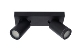 Taylor Modern Twin Ceiling Spotlight Bathroom - LED Dim to warm - GU10 - 2x5W 2200K/3000K - IP44 - Black - thumbnail 3