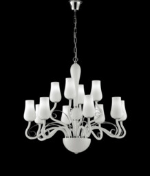 ANGEL 12 Light Chandeliers with Shades White 80x70cm - thumbnail 3