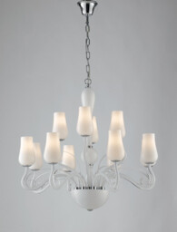 ANGEL 12 Light Chandeliers with Shades White 80x70cm