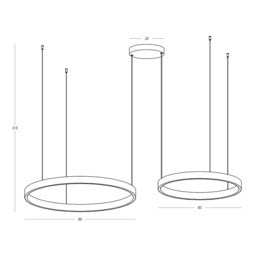 Zorya 60cm + 80cm Pendant Ceiling Light Electroplate Brushed Coffee LED 3000K Dimmable - thumbnail 3