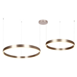Zorya 60cm + 80cm Pendant Ceiling Light Electroplate Brushed Coffee LED 3000K Dimmable - thumbnail 1