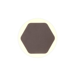 Altona Base Wall Lamp, 12W LED 3000K 498lm, 15cm Horizontal Hexagonal 19cm Round Centre, Coffee, Acrylic Frosted Diffuser - thumbnail 1