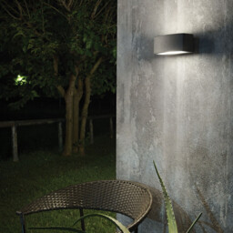 Andromeda 1 Light Outdoor Small Up Down Wall Light Polished Chrome, Anthracite IP55, E27 - thumbnail 2