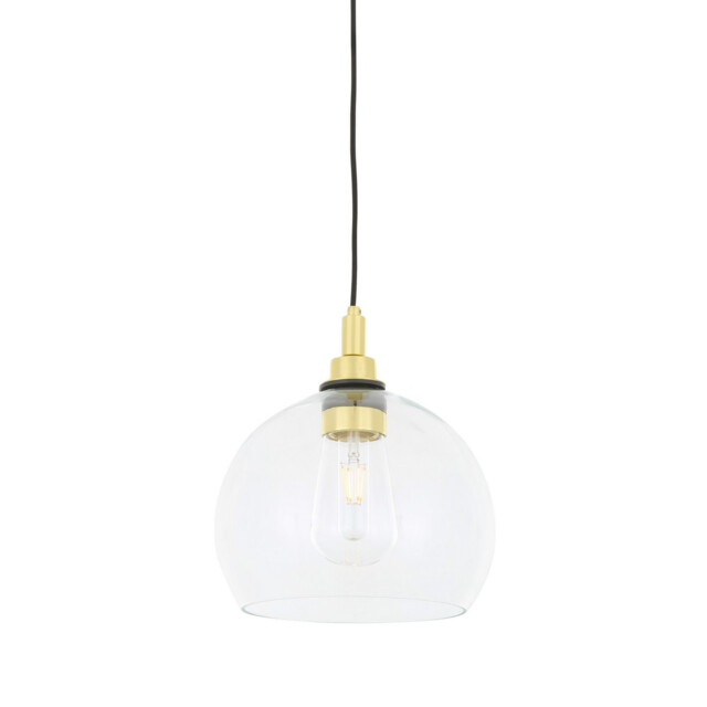 Leith Outdoor 25cm Pendant Light, Polished Brass, Clear Glass, IP65 - image 1