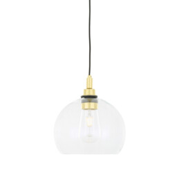 Leith Outdoor 25cm Pendant Light, Polished Brass, Clear Glass, IP65 - thumbnail 2