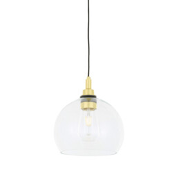 Leith Outdoor 25cm Pendant Light, Polished Brass, Clear Glass, IP65 - thumbnail 1