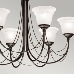 Carisbrooke 6 Light Multi Arm Chandelier Black Finish - Glass Shades Not Included, E14 - thumbnail 3