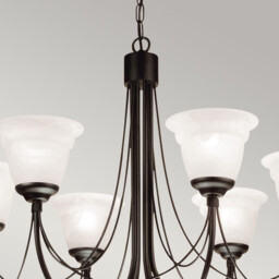 Carisbrooke 6 Light Multi Arm Chandelier Black Finish - Glass Shades Not Included, E14 - thumbnail 2