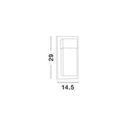 Leto Outdoor Modern Wall Lamp Sandy Black Aluminium LED 18W 2132Lm 3000K IP65 - thumbnail 5