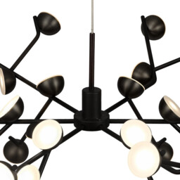 Adn 36 Light Pendant, Round 74cm, 100W LED, 3000K, 7250lm, Black, 3yrs Warranty - thumbnail 3