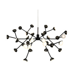 Adn 36 Light Pendant, Round 74cm, 100W LED, 3000K, 7250lm, Black, 3yrs Warranty - thumbnail 1