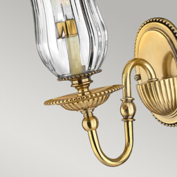 Cambridge 1 Light Indoor Candle Wall Light Burnished Brass, E14 - thumbnail 5