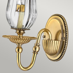 Cambridge 1 Light Indoor Candle Wall Light Burnished Brass, E14 - thumbnail 2