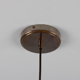 Tilia Ceramic Dome Pendant, Matte White, Antique Brass - thumbnail 5