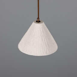 Tilia Ceramic Dome Pendant, Matte White, Antique Brass - thumbnail 3