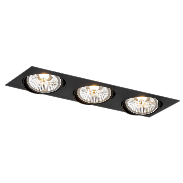 Olimp Plus GU10 Triple Recessed Downlight Black Structure - image 1