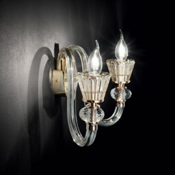 Strauss  2 Light Indoor Glass Candle Wall Light Rose Gold, E14 - thumbnail 2