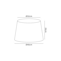 Jerusalem Round, 320, 400 x 260mm Fabric Shade, Charcoal Grey, White Laminate - thumbnail 2