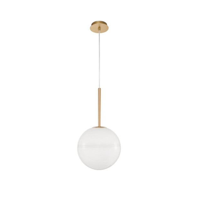 Cantona Globe Pendant Ceiling Light White Opal Glass Brass Gold LED E27 - image 1
