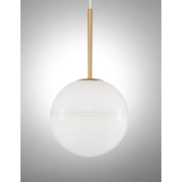 Cantona Globe Pendant Ceiling Light White Opal Glass Brass Gold LED E27 - thumbnail 3