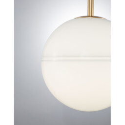 Cantona Globe Pendant Ceiling Light White Opal Glass Brass Gold LED E27 - thumbnail 2