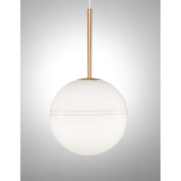 Cantona Globe Pendant Ceiling Light White Opal Glass Brass Gold LED E27 - thumbnail 5
