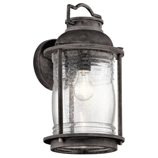 Ashland Bay 1 Light Large Outdoor Wall Lantern Zinc IP44, E27 - image 1