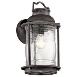 Ashland Bay 1 Light Large Outdoor Wall Lantern Zinc IP44, E27 - thumbnail 1