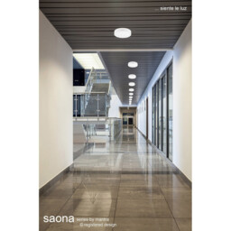 Saona 22.5cm Round LED Recessed Ultra Slim Downlight, 24W, 4000K, 2200lm, Matt White/Frosted Acrylic, Driver Included - thumbnail 5
