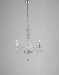 3 Light Chandeliers Chrome, Crystal 60x65cm
