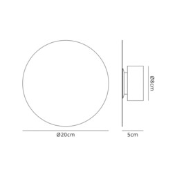 Altona Magnetic Base Wall Lamp, 12W LED 3000K 498lm, 20cm Round, Sand White - thumbnail 2