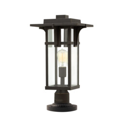 Manhattan 1 Light Outdoor Pedestal Light Oil Rubbed Bronze IP44, E27 - thumbnail 1