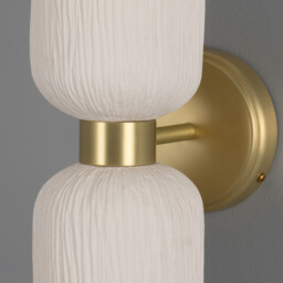 Sakura Wall Light, Matte White Striped, Satin Brass - thumbnail 5