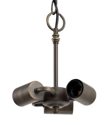 Worcester 3 Light Downlighter Ceiling Pendant E27 With 40cm Tiffany Shade, Red, Crystal, Aged Antique Brass - thumbnail 5