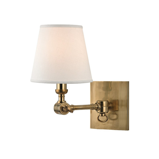 Hillsdale 1 Light Wall Sconce Brass, Linen