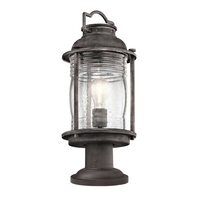 Ashland Bay 1 Light Medium Outdoor Pedestal Lantern Zinc IP44, E27 - image 1