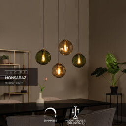 Monsaraz Retro Pendant light - 4xE27 - Green - thumbnail 2