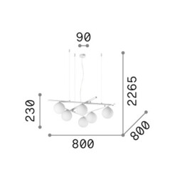 Atlas Globe Pendant Ceiling Light White 6x G9 - thumbnail 2