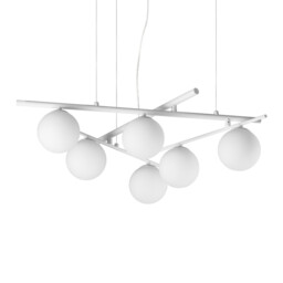 Atlas Globe Pendant Ceiling Light White 6x G9 - thumbnail 1