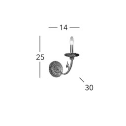 Pisani Candle Wall Lamp 24 Carat Gold - thumbnail 5